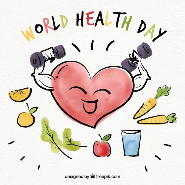 Бесплатное векторное изображение Всемирный день здоровья