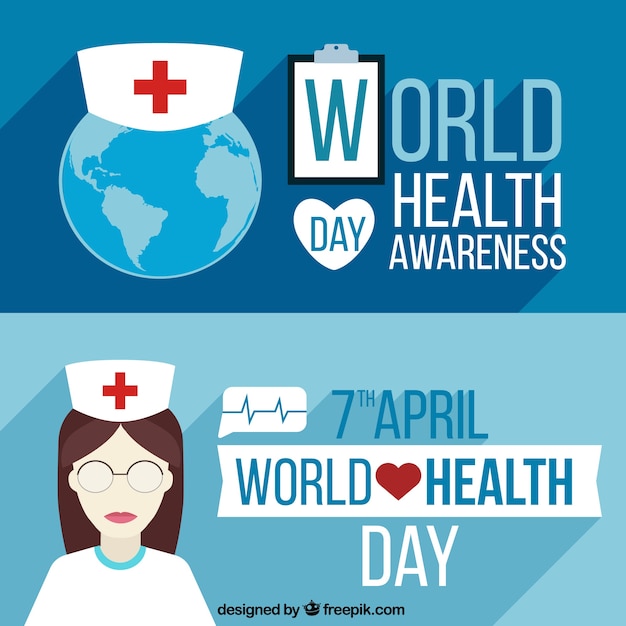 Free vector world health day banners