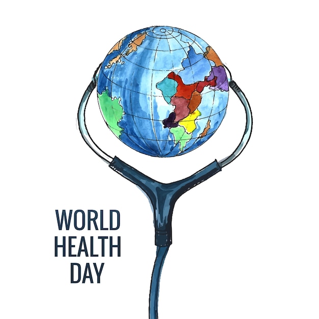地球儀のデザインで4月7日に祝われる世界保健デー