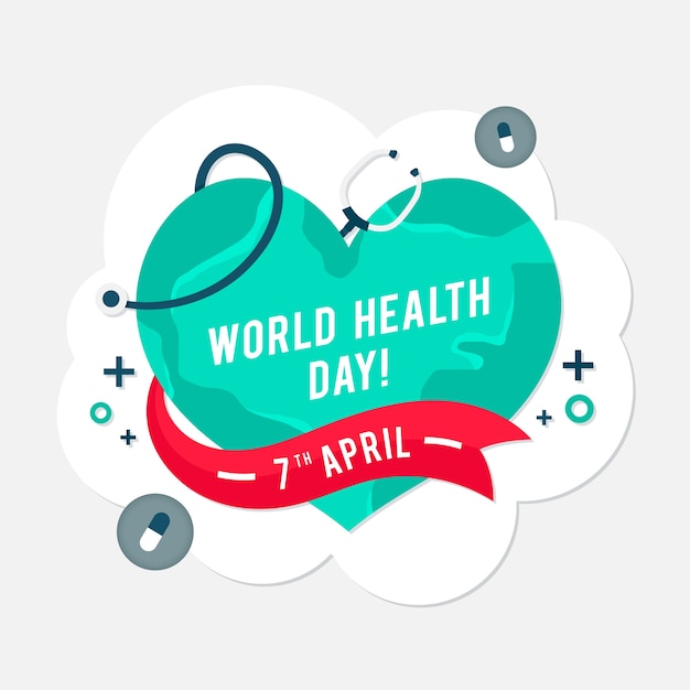 Free vector world health day celebration theme