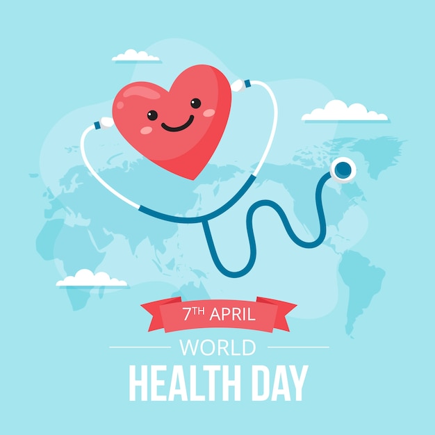 World health day flat design background