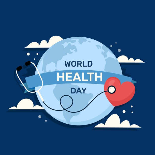 World health day in flat design