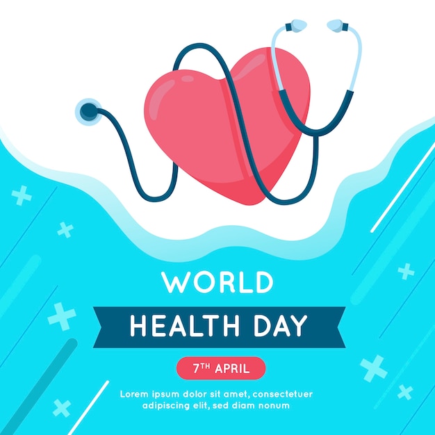 Всемирный день здоровья плоский дизайн
