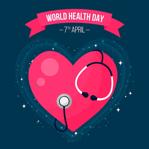 Vettore gratuito giornata mondiale della salute in design piatto