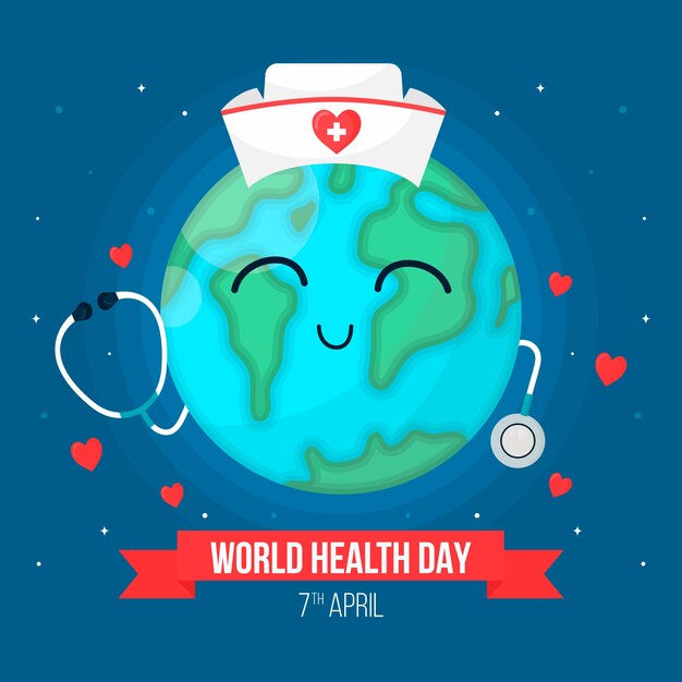 world health day in flat design