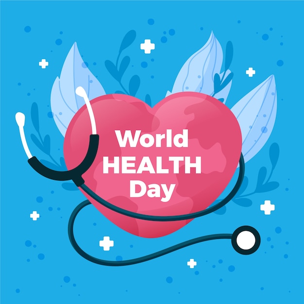 Всемирный день здоровья обои плоский дизайн