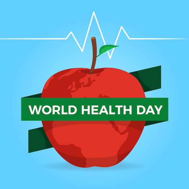 Free vector world health day with apple