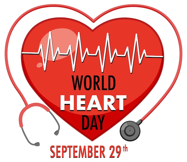 Free vector world heart day banner design