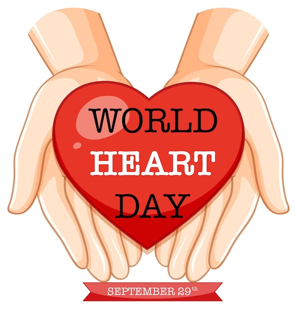 Free vector world heart day banner design