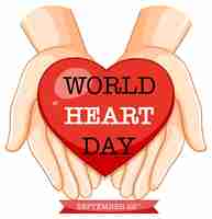 Free vector world heart day banner design