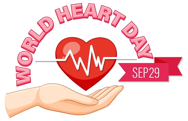 Free vector world heart day september 29