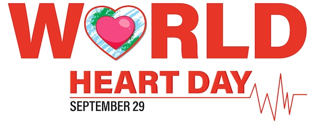 Free vector world heart day september 29