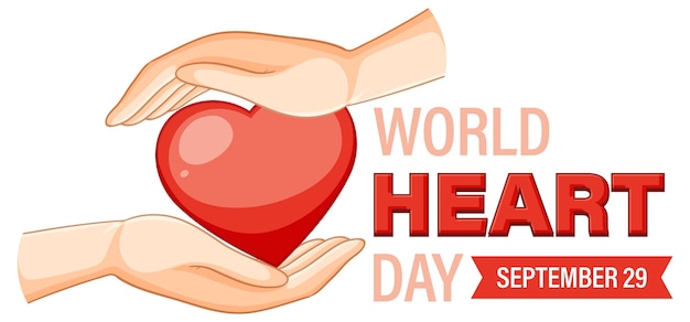 Free vector world heart day september 29