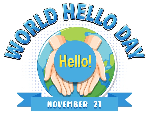 Free vector world hello day poster design