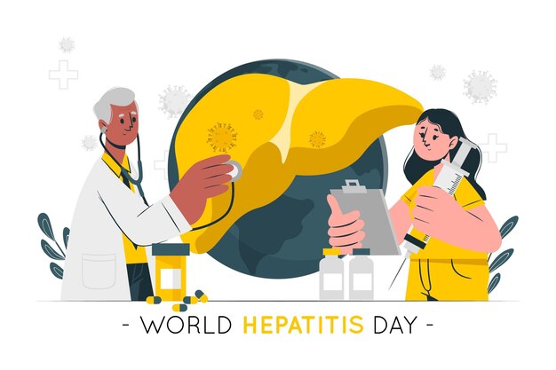 World hepatitis day concept illustration