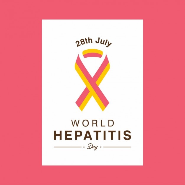 Free vector world hepatitis day ribbon flyer