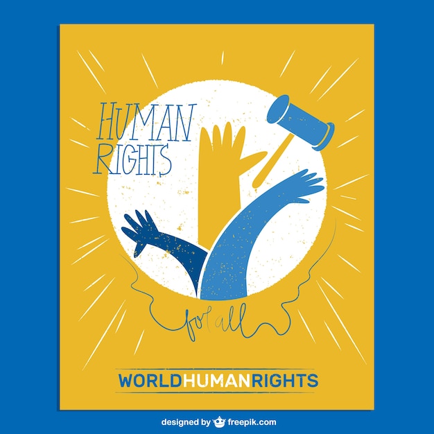 Бесплатное векторное изображение Мир прав человека карточка