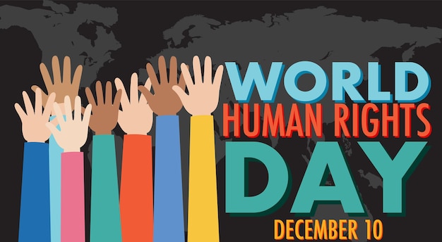 Vettore gratuito poster per la giornata mondiale dei diritti umani