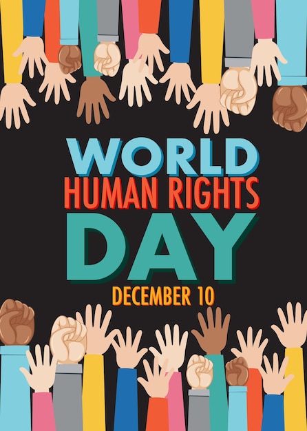 Free vector world human rights day poster design