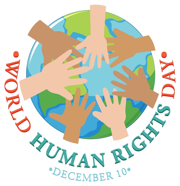 Free vector world human rights day poster design