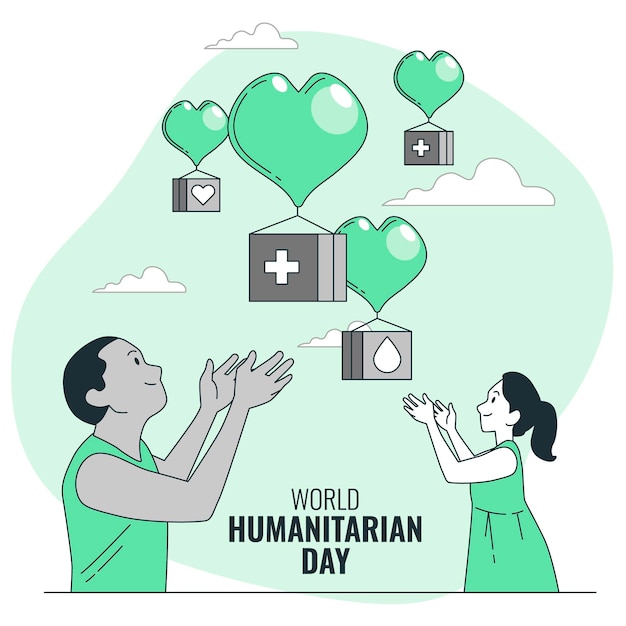 Иллюстрация концепции всемирного дня гуманитарной помощи
