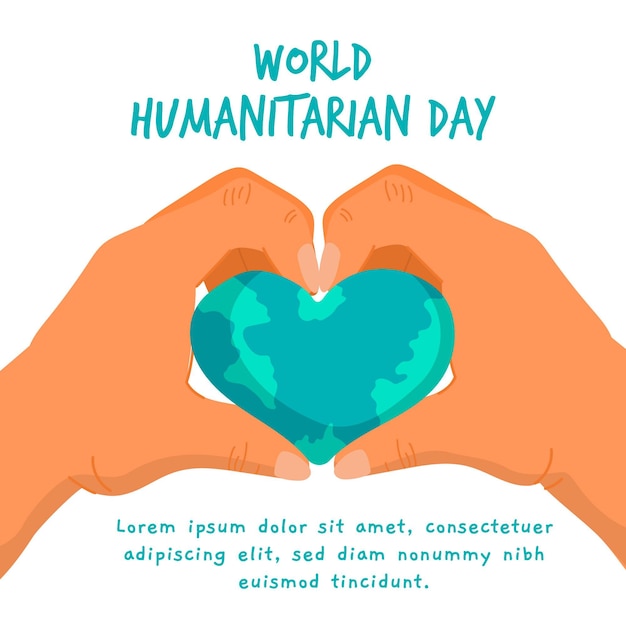 Free vector world humanitarian day draw