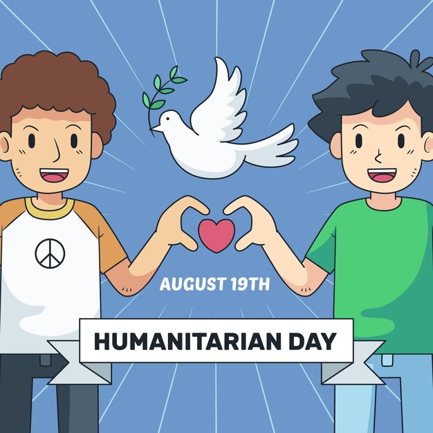 Disegno della giornata mondiale umanitaria