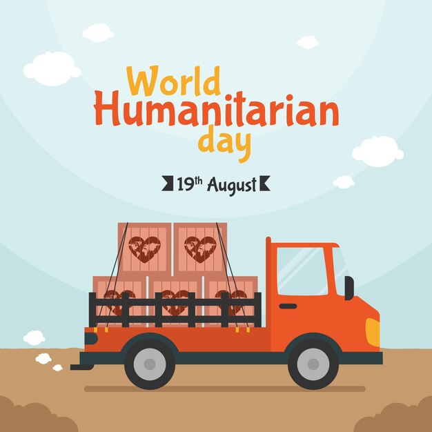 World humanitarian day in flat design