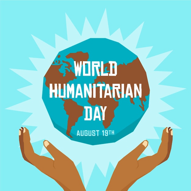 Free vector world humanitarian day in flat design