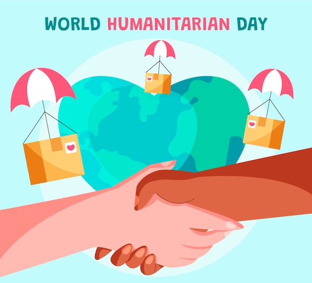 Free vector world humanitarian day illustration