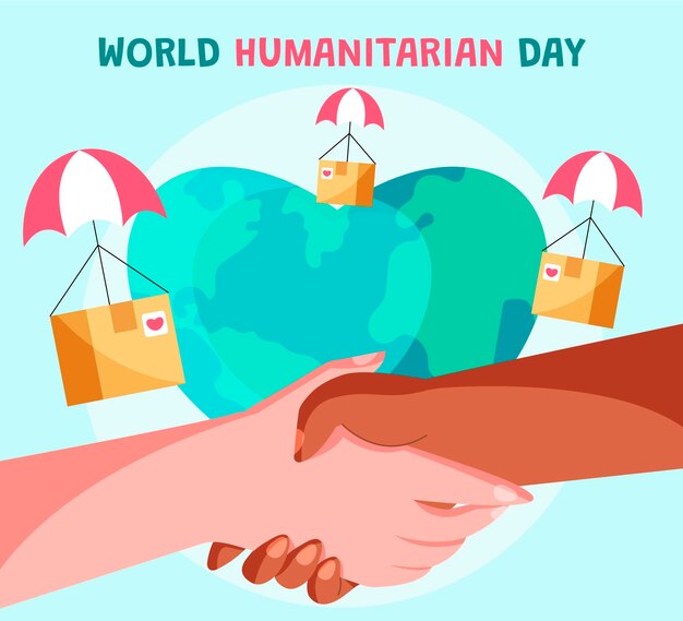 World humanitarian day illustration