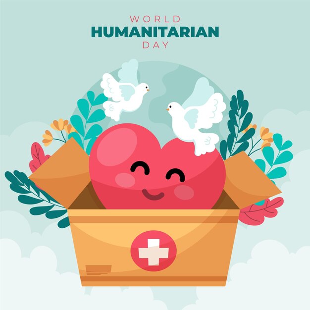 Vettore gratuito illustrazione della giornata mondiale umanitaria