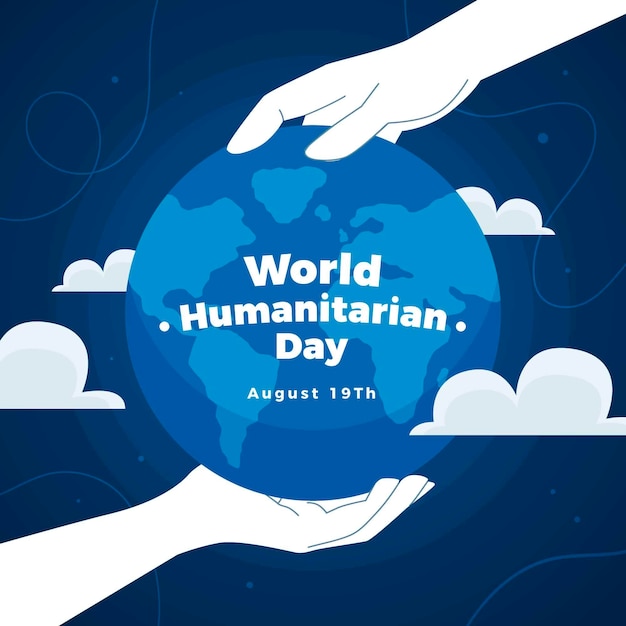 Бесплатное векторное изображение Всемирный день гуманитарной помощи