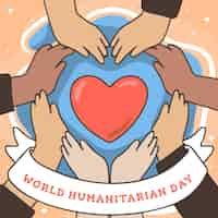 Free vector world humanitarian day illustration