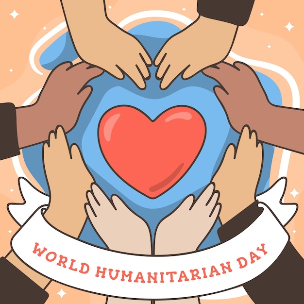 World humanitarian day illustration