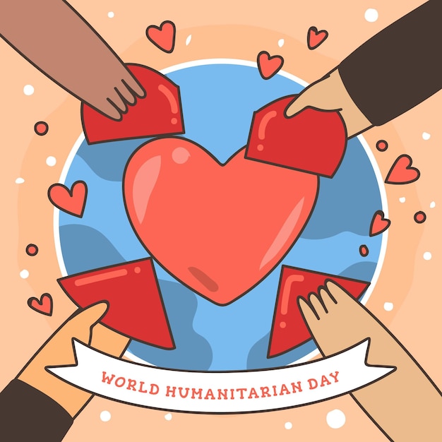 World humanitarian day illustration