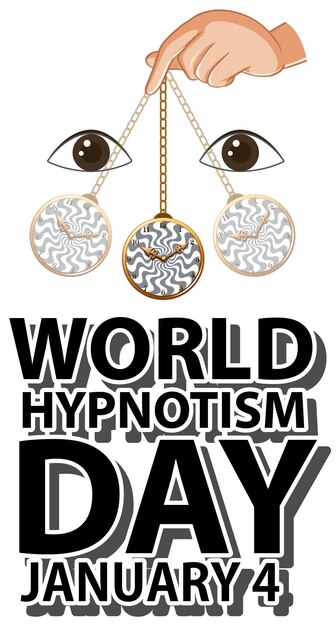 Free vector world hypnotism day banner design