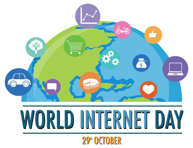 Free vector world internet day banner design