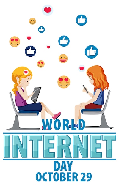 Free vector world internet day banner design