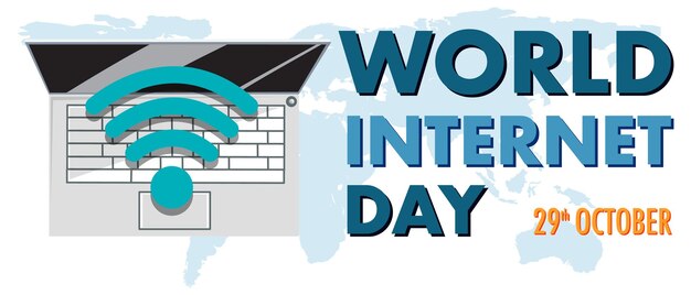 Free vector world internet day banner design