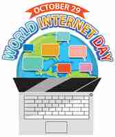 Free vector world internet day banner design