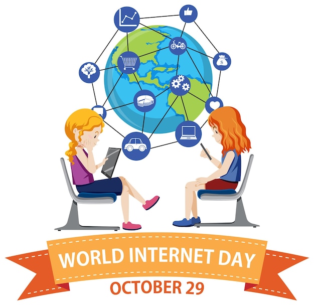 Free vector world internet day banner design