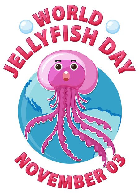 Free vector world jellyfish day banner design