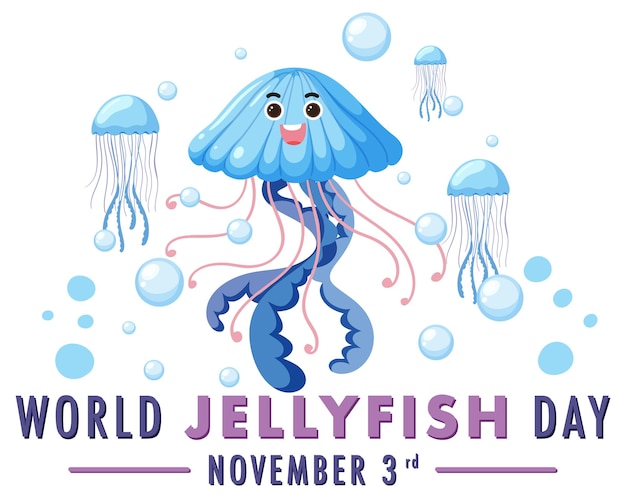 Free vector world jellyfish day logo design