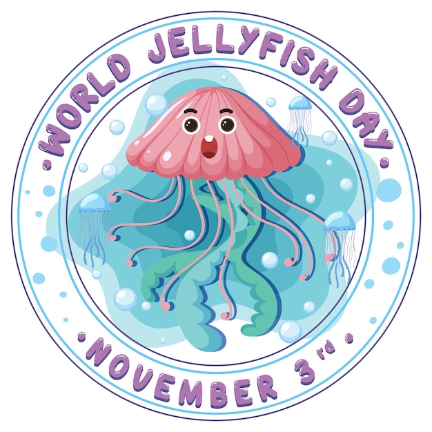 Free vector world jellyfish day logo design