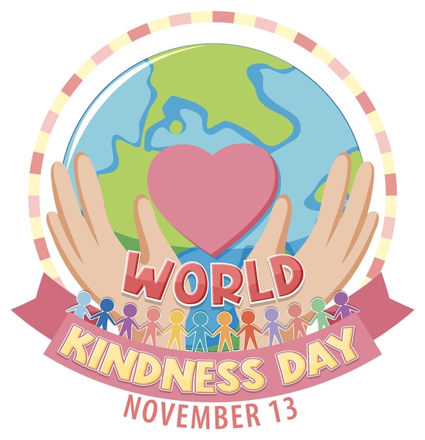 Free vector world kindness day logo concept