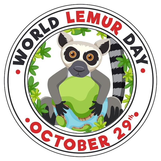 Design della bandiera della giornata mondiale dei lemuri