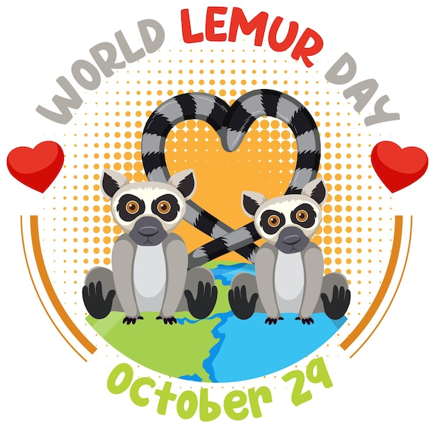 Design del poster della giornata mondiale dei lemuri