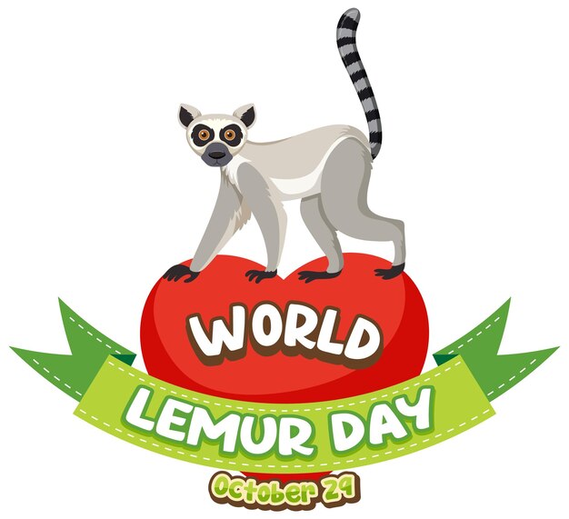 Vettore gratuito design del poster della giornata mondiale dei lemuri