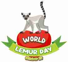 Free vector world lemur day poster design